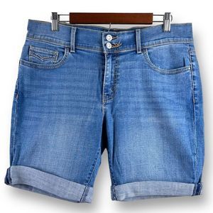 Levi's Womens Blue Medium Wash Cotton Stretch 515 Bermuda Jean Shorts Size 14